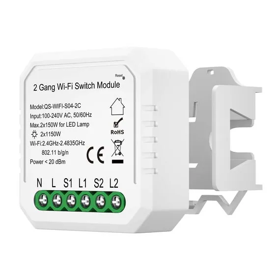 ST LUCE ST9000.500.02C WI-FI реле 2 канала, 2x150W,IP20, L46xW46xH18,230V, Белый, изображение 4