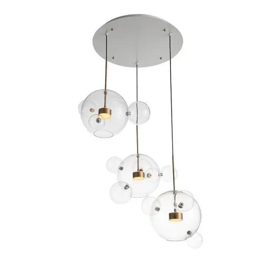 ST LUCE SL1133.203.03 Светильник подвесной ST-Luce Белый,Латунь/Прозрачный LED 3*14W 3000K  (из 4-х коробок)