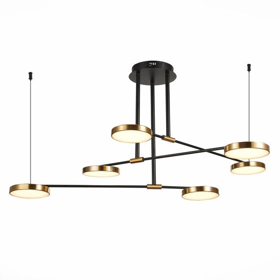 ST LUCE SL1605.403.06 Светильник подвесной ST-Luce Черный/Латунь, Белый LED 6*7,5W 3000K