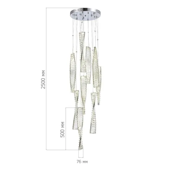 ST LUCE SL6205.103.09 Светильник подвесной ST-Luce Хром/Прозрачный LED 1*99W 4000K, изображение 6