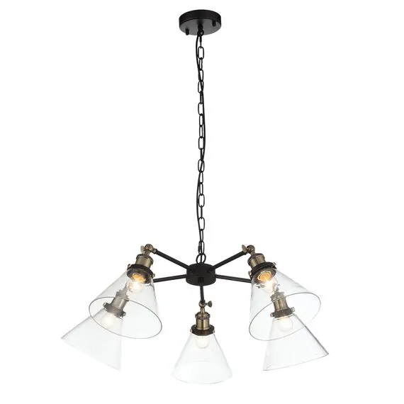 ST LUCE SL237.413.05 Люстра подвесная ST-Luce Черный, Матовое золото/Прозрачный E27 5*60W