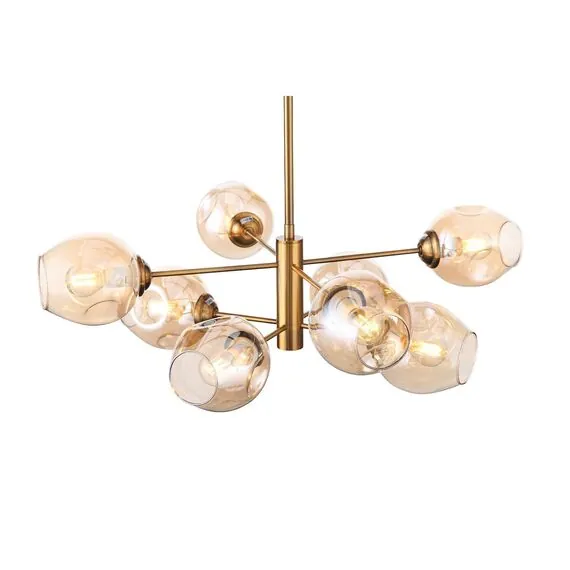 ST LUCE SL1500.203.08 Светильник подвесной ST-Luce Золотистый/Янтарный E14 8*40W, изображение 2