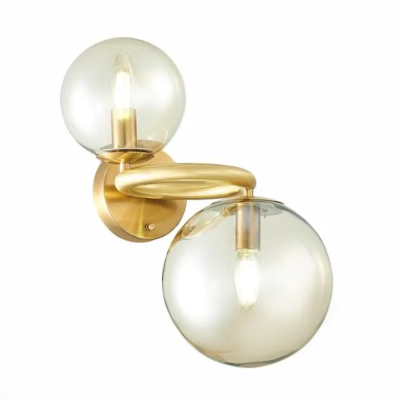 ST LUCE SL1162.301.02 Светильник настенный ST-Luce Латунь/Коньячный E14 2*40W