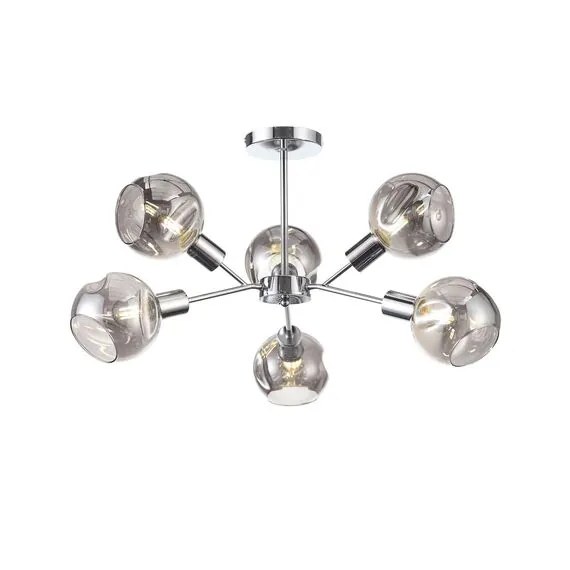 EVOLUCE SLE155102-06 Светильник потолочный Хром/Дымчатый E14 6*60W
