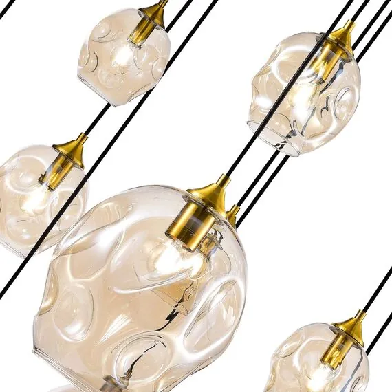 ST LUCE SL1188.303.16 Люстра подвесная ST-Luce Латунь/Коньячный E14/E27 12+4*40W, изображение 2