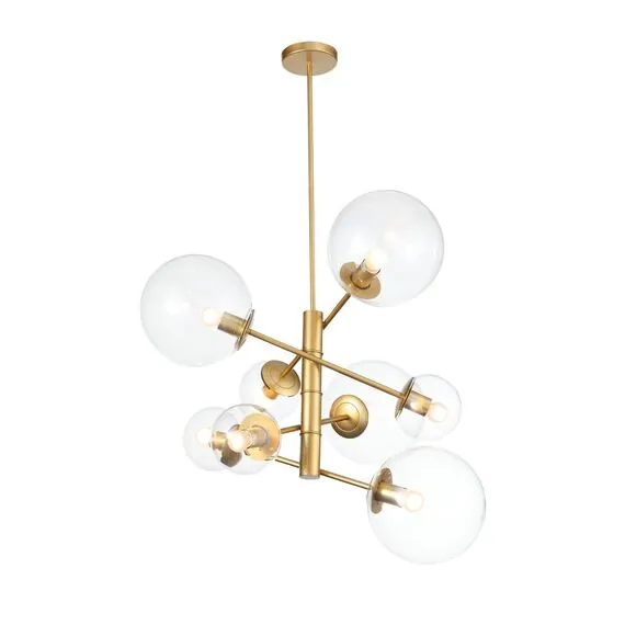 ST LUCE SL1150.203.08 Светильник подвесной ST-Luce Матовое золото/Прозрачный E27 8*40W (из 3-х коробок)