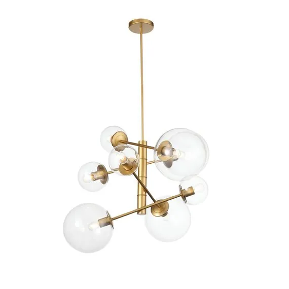 ST LUCE SL1150.203.08 Светильник подвесной ST-Luce Матовое золото/Прозрачный E27 8*40W (из 3-х коробок), изображение 6