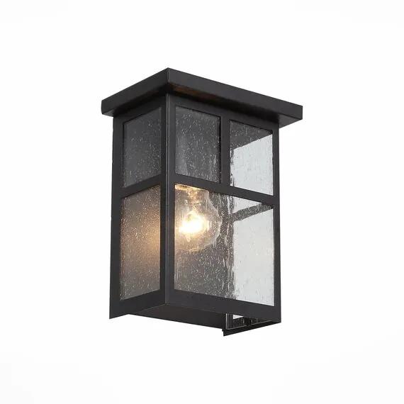 ST LUCE SL079.401.01 Светильник уличный настенный ST-Luce Темный кофе/Прозрачное кракелированное стекло E27