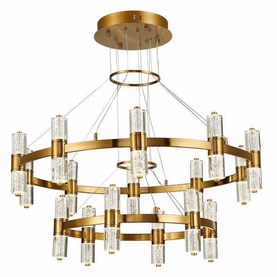 ST LUCE SL6007.203.32 Люстра подвесная ST-Luce Латунь/Прозрачный LED 32*2,5W 4000K
