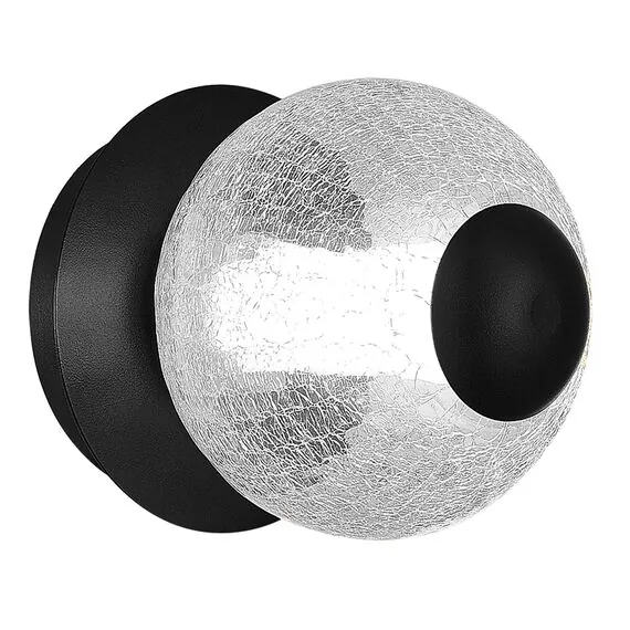 ST LUCE SL6120.401.01 Светильник настенный ST-Luce Черный/Прозрачное кракелированное стекло LED 1*8,5W 3000K, изображение 2
