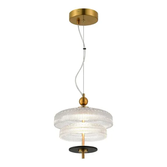 ST LUCE SL6122.313.01 Светильник подвесной ST-Luce Латунь/Прозрачный, Латунь LED 1*8W 3000K