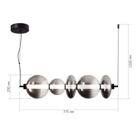 ST LUCE SL6119.413.40 Светильник подвесной ST-Luce Черный/Дымчато-Серый LED 1*40W 3000K, изображение 4