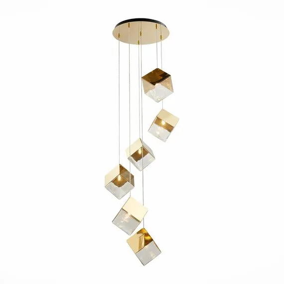 ST LUCE SL1182.203.06 Светильник подвесной ST-Luce Золотистый/Прозрачный, Золотистый G9 6*5W