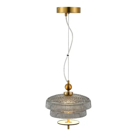 ST LUCE SL6122.303.01 Светильник подвесной ST-Luce Латунь/Латунь, Дымчатый LED 1*8W 3000K, изображение 4