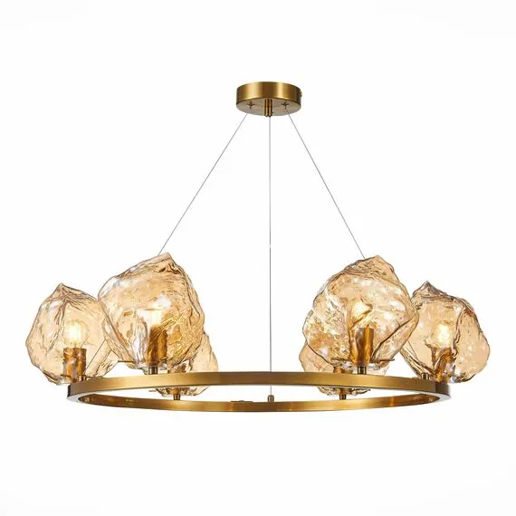 ST LUCE SL1175.303.06 Люстра подвесная ST-Luce Латунь/Янтарный E14 6*40W