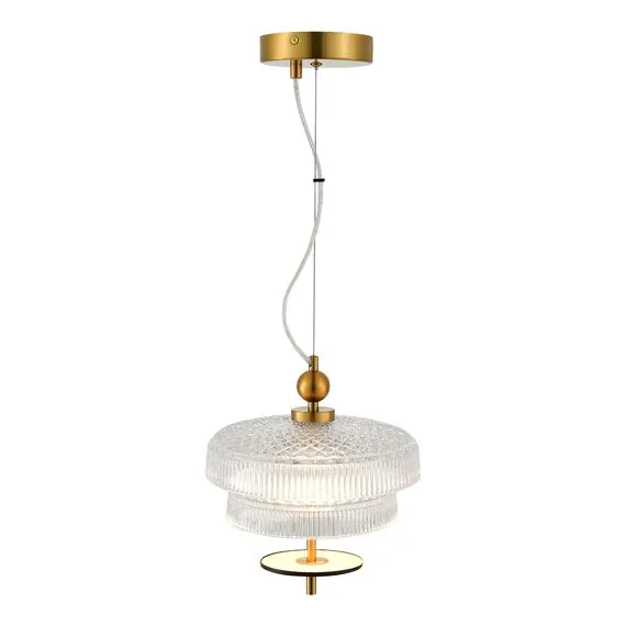 ST LUCE SL6122.313.01 Светильник подвесной ST-Luce Латунь/Прозрачный, Латунь LED 1*8W 3000K, изображение 4