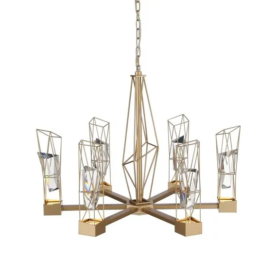 ST LUCE SL815.203.06 Люстра подвесная ST-Luce Матовое золото/Матовое золото, Прозрачный LED 6*8W 4000K, изображение 6