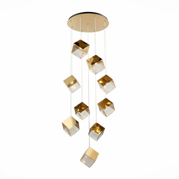 ST LUCE SL1182.203.09 Светильник подвесной ST-Luce Золотистый/Прозрачный, Золотистый G9 9*5W