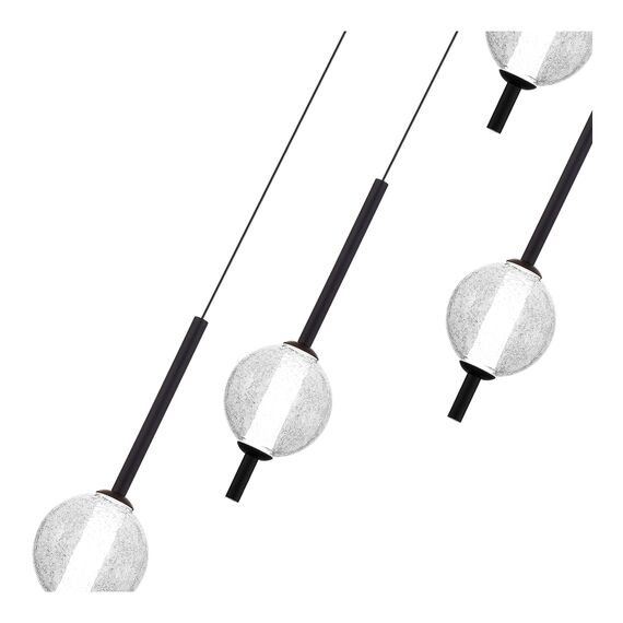 ST LUCE SL6120.403.04 Светильник подвесной ST-Luce Черный/Прозрачное кракелированное стекло LED 4*8,5W 3000K, изображение 2