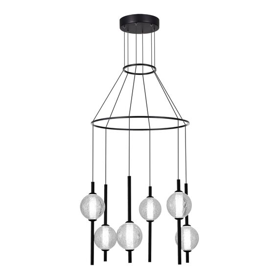 ST LUCE SL6120.403.06 Светильник подвесной ST-Luce Черный/Прозрачное кракелированное стекло LED 6*8,5W 3000K