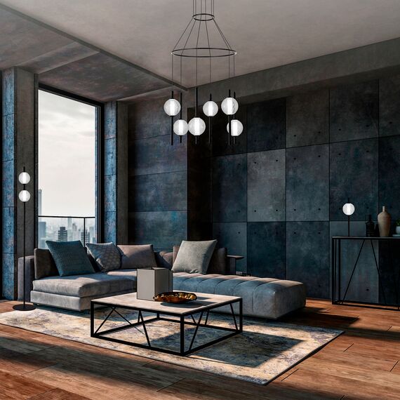 ST LUCE SL6120.403.06 Светильник подвесной ST-Luce Черный/Прозрачное кракелированное стекло LED 6*8,5W 3000K, изображение 3
