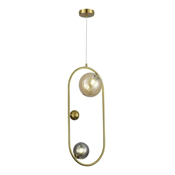 ST LUCE SL1515.303.02 Светильник подвесной ST-Luce Латунь/Янтарный,Дымчатый G9 2*5W 4000K
