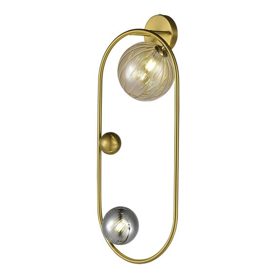 ST LUCE SL1515.301.02 Светильник настенный ST-Luce Латунь/Янтарный,Дымчатый G9 2*5W 4000K