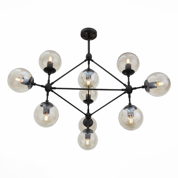 ST LUCE SL549.403.10 Люстра подвесная ST-Luce Черный/Янтарный E27 10*40W, изображение 2