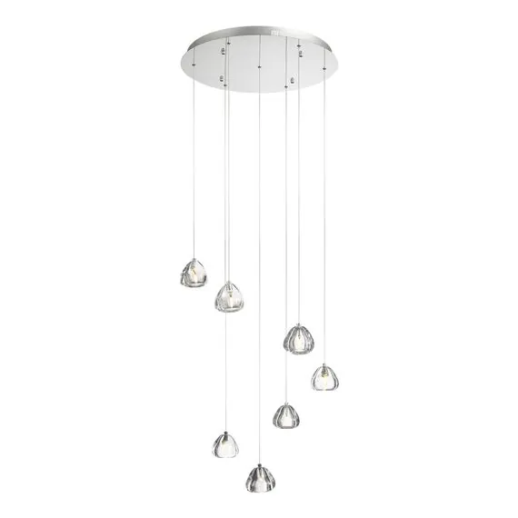 ST LUCE SL6017.101.07 Светильник подвесной ST-Luce Хром/Прозрачный с пузырьками воздуха LED 7*3W 3000K, изображение 3