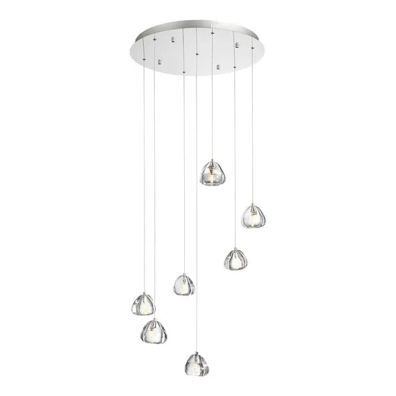 ST LUCE SL6017.101.07 Светильник подвесной ST-Luce Хром/Прозрачный с пузырьками воздуха LED 7*3W 3000K, изображение 2