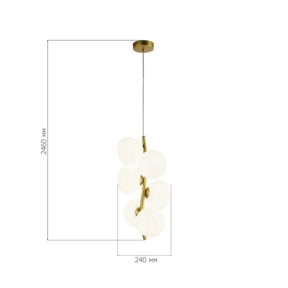 ST LUCE SL1519.303.06 Светильник подвесной ST-Luce Латунь/Белый G9 6*5W 4000K, изображение 8