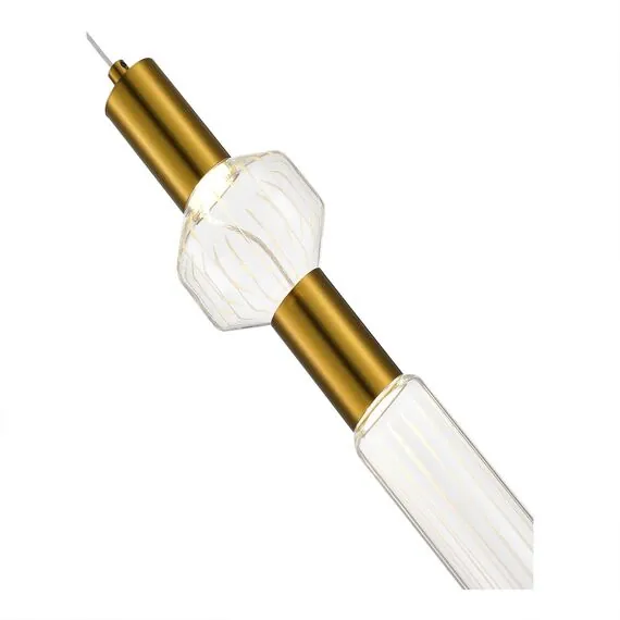 ST LUCE SL6117.203.02 Светильник подвесной ST-Luce Латунь/Золотой, Прозрачный LED 2*3W 3000K, изображение 2