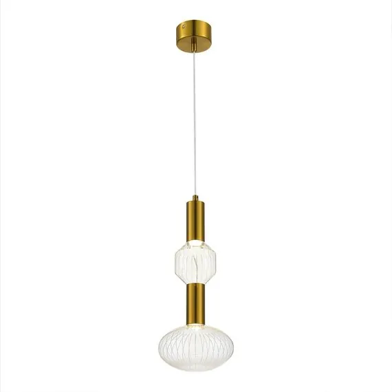 ST LUCE SL6117.223.02 Светильник подвесной ST-Luce Латунь/Золотой, Прозрачный LED 2*3W 3000K