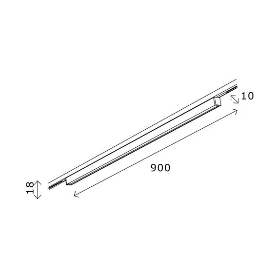 ST LUCE ST665.436.21 Магнитный трековый светильник Черный LED 1*21W 3000K 800Lm Ra>80  IP20 L900xW10xH18 24V, изображение 5