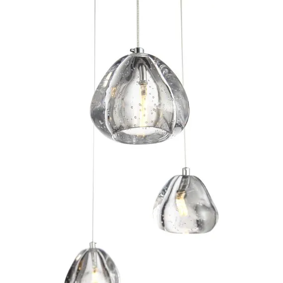 ST LUCE SL6017.101.07 Светильник подвесной ST-Luce Хром/Прозрачный с пузырьками воздуха LED 7*3W 3000K, изображение 4