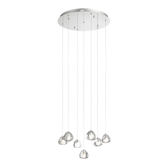 ST LUCE SL6017.101.07 Светильник подвесной ST-Luce Хром/Прозрачный с пузырьками воздуха LED 7*3W 3000K