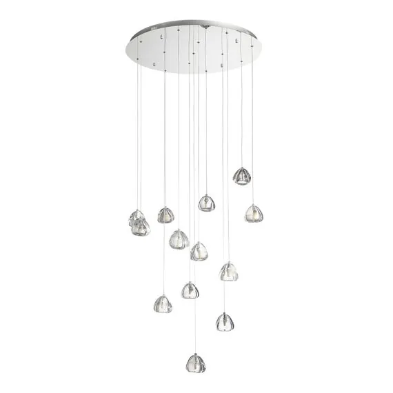 ST LUCE SL6017.101.13 Светильник подвесной ST-Luce Хром/Прозрачный с пузырьками воздуха LED 13*3W 3000K