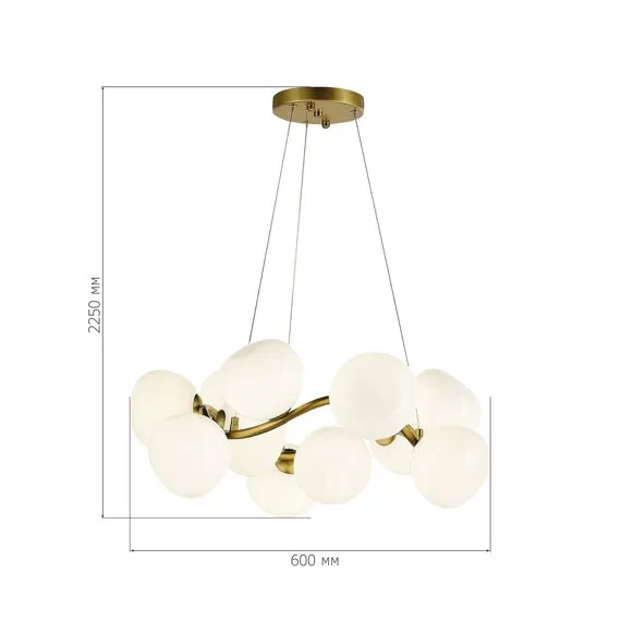 ST LUCE SL1519.303.12 Светильник подвесной ST-Luce Латунь/Белый G9 12*5W 4000K, изображение 8