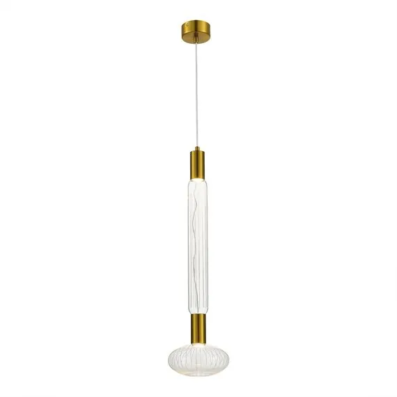 ST LUCE SL6117.213.02 Светильник подвесной ST-Luce Латунь/Золотой, Прозрачный LED 2*3W 3000K