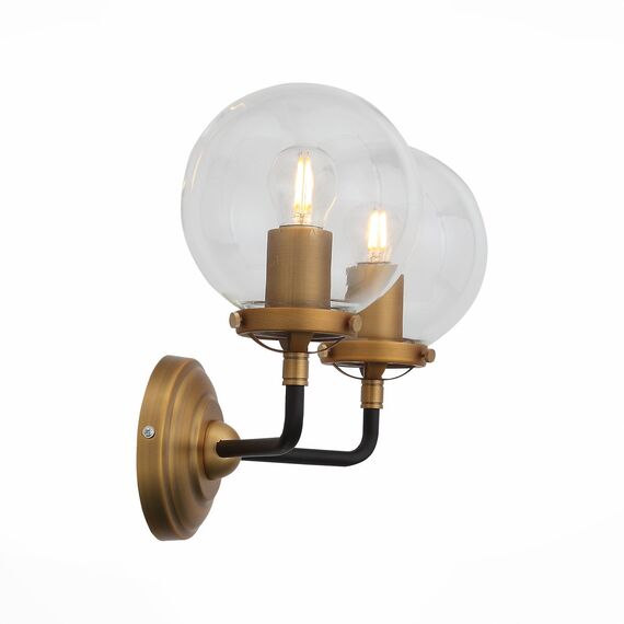 ST LUCE SL234.401.02 Бра ST-Luce Черный, Золото/Прозрачный E27 2*40W, изображение 2