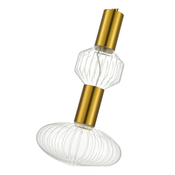 ST LUCE SL6117.223.02 Светильник подвесной ST-Luce Латунь/Золотой, Прозрачный LED 2*3W 3000K, изображение 2