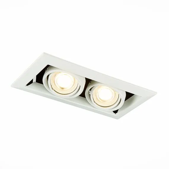ST LUCE ST250.558.02 Светильник встраиваемый. Черный, Белый GU10 2*50W  IP20 L245xW126xH70 220V Без ламп, изображение 2