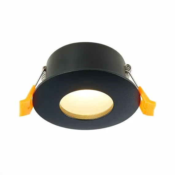 ST LUCE ST213.408.01 Светильник встраиваемый. Черный GU10 1*50W  IP44 D84xH50 220V Без ламп