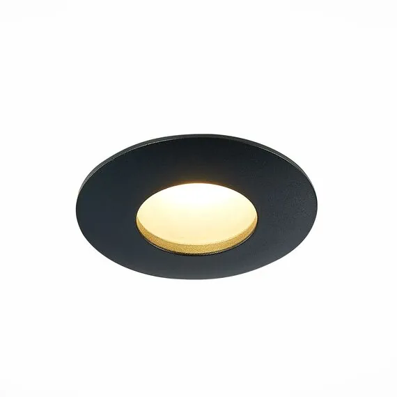 ST LUCE ST213.408.01 Светильник встраиваемый. Черный GU10 1*50W  IP44 D84xH50 220V Без ламп, изображение 2