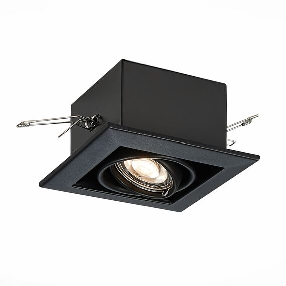 ST LUCE ST250.448.01 Светильник встраиваемый. Черный GU10 1*50W  L126xW126xH70 220V Без ламп