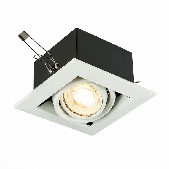 ST LUCE ST250.558.01 Светильник встраиваемый. Черный, Белый GU10 1*50W  IP20 L126xW126xH70 220V Без ламп