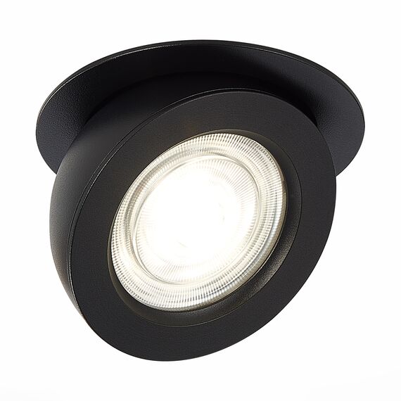 ST LUCE ST654.438.10 Светильник встраиваемый. Черный LED 1*10W 3000K 850Lm Ra>90 38° IP20 D109xH60 180-240V