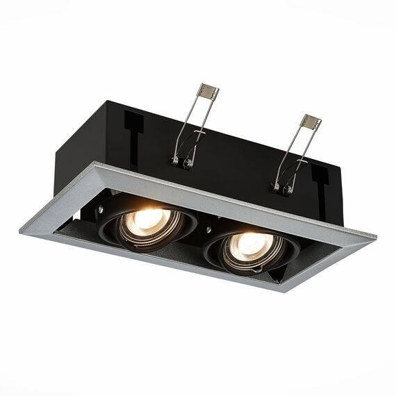 ST LUCE ST250.148.02 Светильник встраиваемый. Черный GU10 2*50W  L245xW126xH70 220V Без ламп