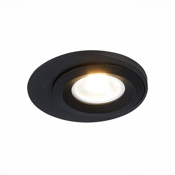 ST LUCE ST216.408.01 Светильник встраиваемый. Черный GU10 1*7W IP20 D100xH23 220V Без ламп