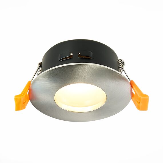 ST LUCE ST213.118.01 Светильник встраиваемый. Никель GU10 1*50W  IP44 D84xH50 220V Без ламп